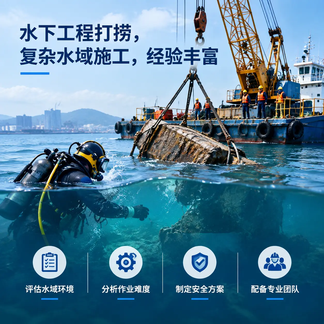 水下工程打捞，复杂水域施工，经验丰富吐鲁番